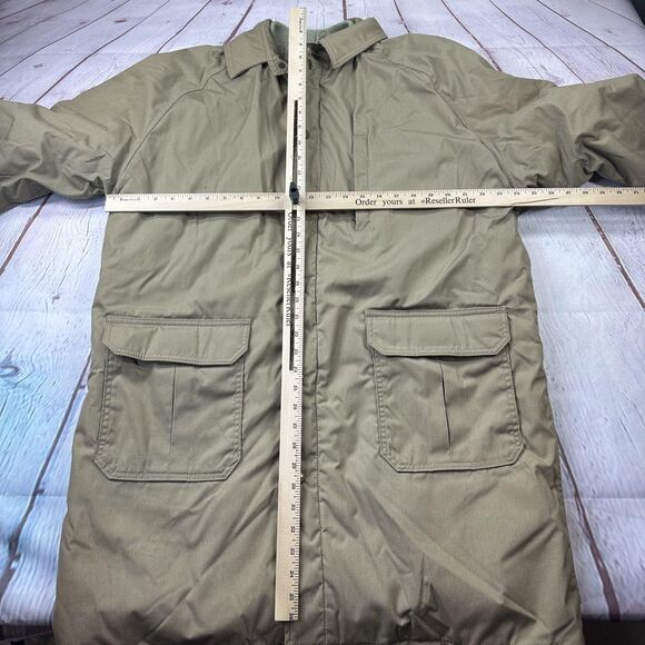 Vintage L.L.Bean Jacket Mens Large Tan Wool Lined Field Coat Parka USA 80s - Picture 9 of 14